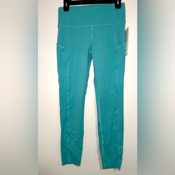 New Lululemon Fast and Free High-Rise Tight 25” Pockets Updated in teal Green 8 - Picture 1 of 5